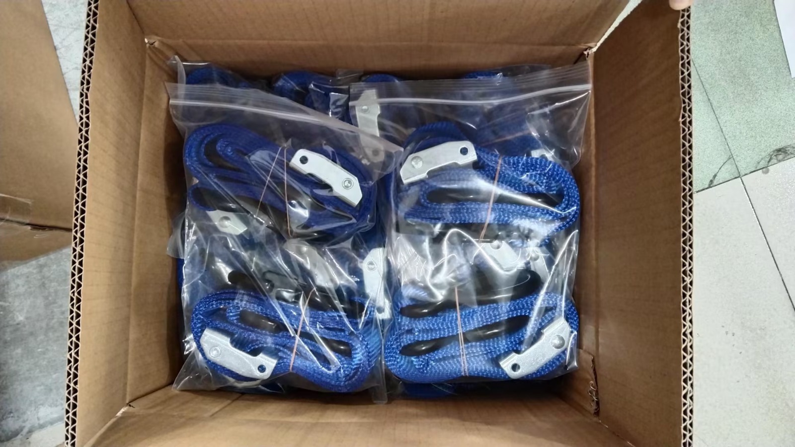 1inch motorcycle tie down blue